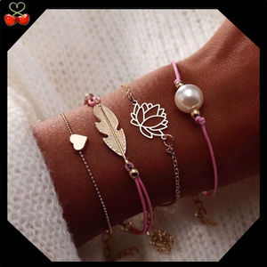 🍒 Last PINK Lotus 💮 Pearl Bracelet Set